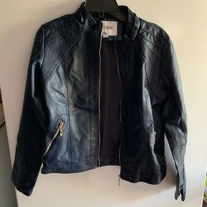 Leather Jacket Navy